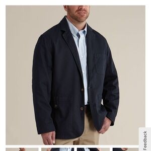 Duluth Trading Cotton Twill Presentation Jacket Navy Sz Medium 2 button
